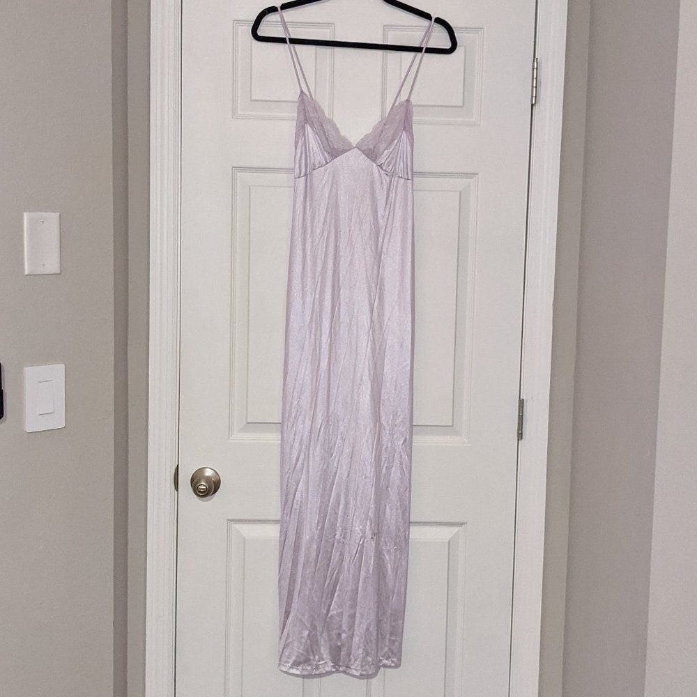 Long Lilac Slip Dress Nightgown - Rare Vintage Fantasy Nightwear by Janice Lee